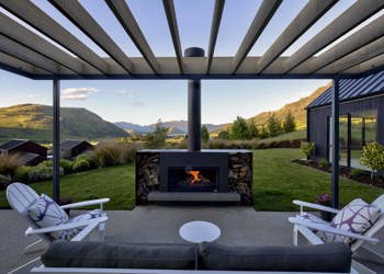 Outdoor Fireplace Pergola Wanaka Home