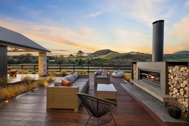 Outdoor Living Deck Fire