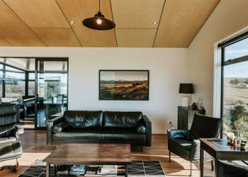 Contemporary Living Room Black Leather Sofa Modern Home Design
