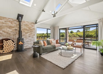 Living Room Feature Fireplace Brick Wall