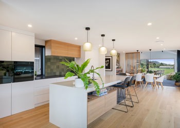 Open Plan White Natural Kitchen
