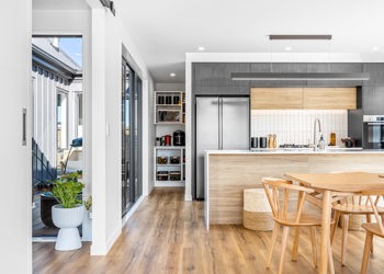 Kitchen Scullery Behind White Tiles