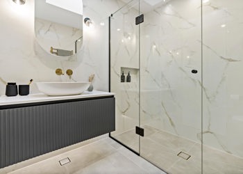 Unit1 Townhouse Modern Bathroom Light Tiled Gold