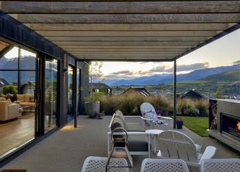 Covered Patio Fireplace Entertaining Area