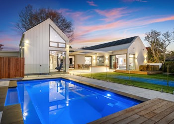 White Pavilion Pool Outdoor Living