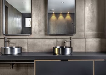 Twin Basin Industrial Bathroom